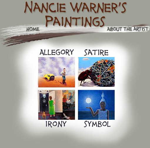 4 pqintings, allegory, irony, satire, symbol